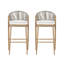Ensemble de 2 tabourets d'extérieur avec cadre en aluminium et dossier en forme de feston en rotin PE-711497578