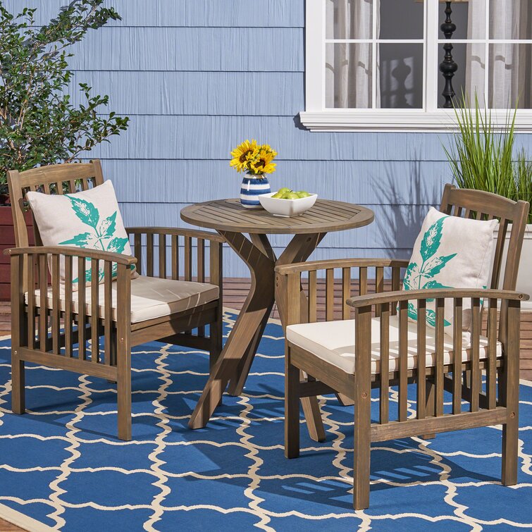 Tinnin 2 - Person Round Outdoor Dining Set with Cushions