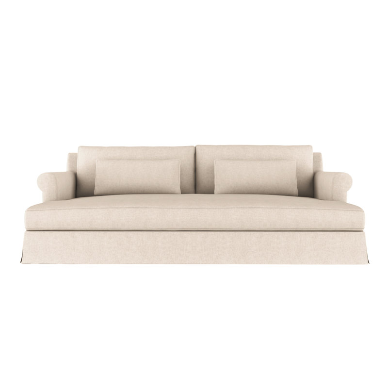 Ludlow Rolled-Arm Skirted Daybed, Weathered, Vintage Leather Graphite