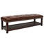Banc de bout de lit avec garniture cloutée, largeur de 60 po, brun foncé, support de chambre à coucher en tissu d'ameublement Pu, banc en cuir rembourré, fabrication brun uni-1316246752