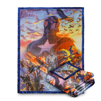 Jeté en molleton Bazillion Dreams Marvel Captain America Softest Comfy pour adultes et enfants | Mesure 60 po x 45 po