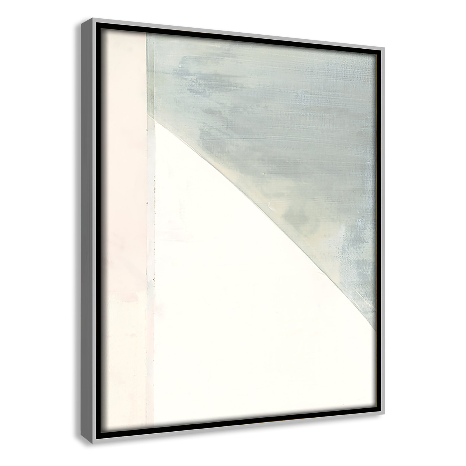 Alexandria "In Neutral I" Painting by Cartissi, 11.5" H x 9.5" W x 2" D, Silver Framed Canvas
