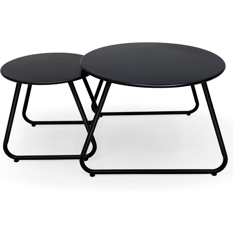Ensemble de 2 tables basses d'extérieur pour patio