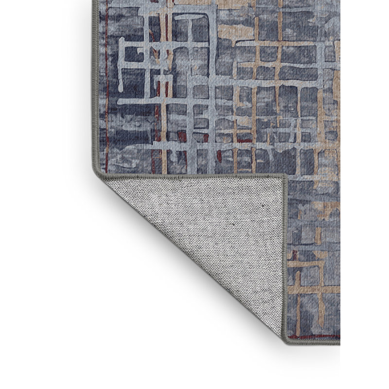 Tapis gris lavable à la machine, Carré 7 pi