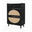 Armoire 2 portes 1 tiroir en rotin Allen avec étagère à chaussures, double couche, parfaite pour l'entrée et le rangement