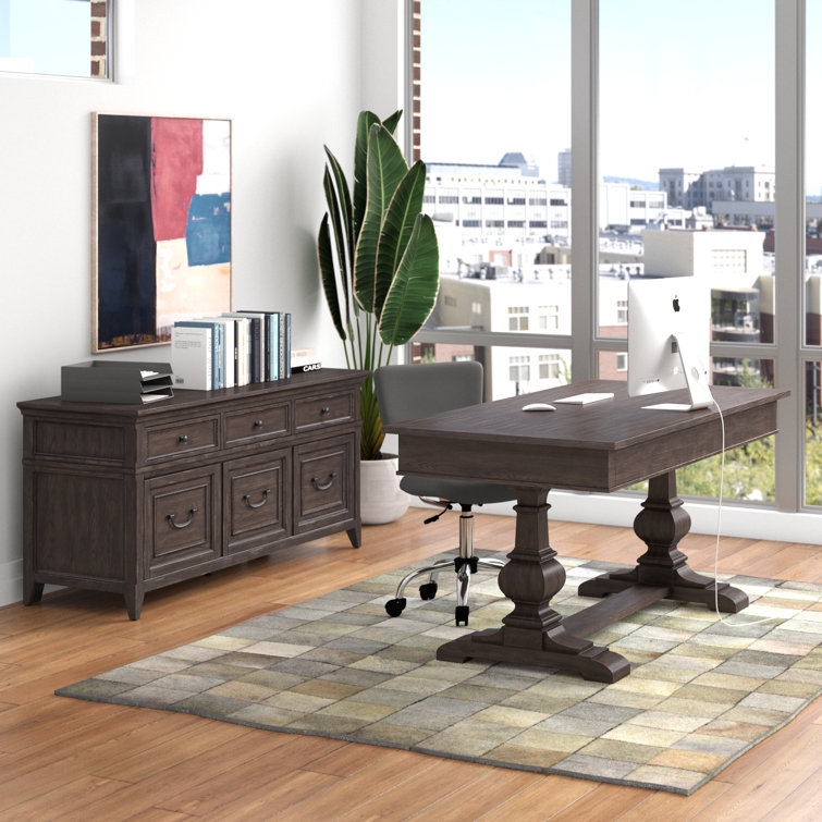 Benkert Writing Desk with Credenza Set