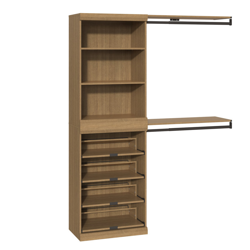 Mosaics Storage 5-shelf 4-shoe Shelf 2-hang Rod Closet Organizer