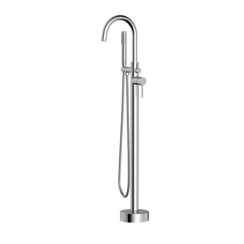 Steven 1 Handle Floor Freestanding Tub Filler with Diverter, Chrome