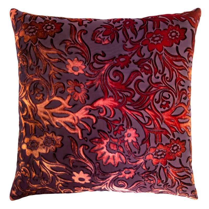 Prospect Park Square Velvet Pillow Cover & Insert, 18" x 18", Wildberry