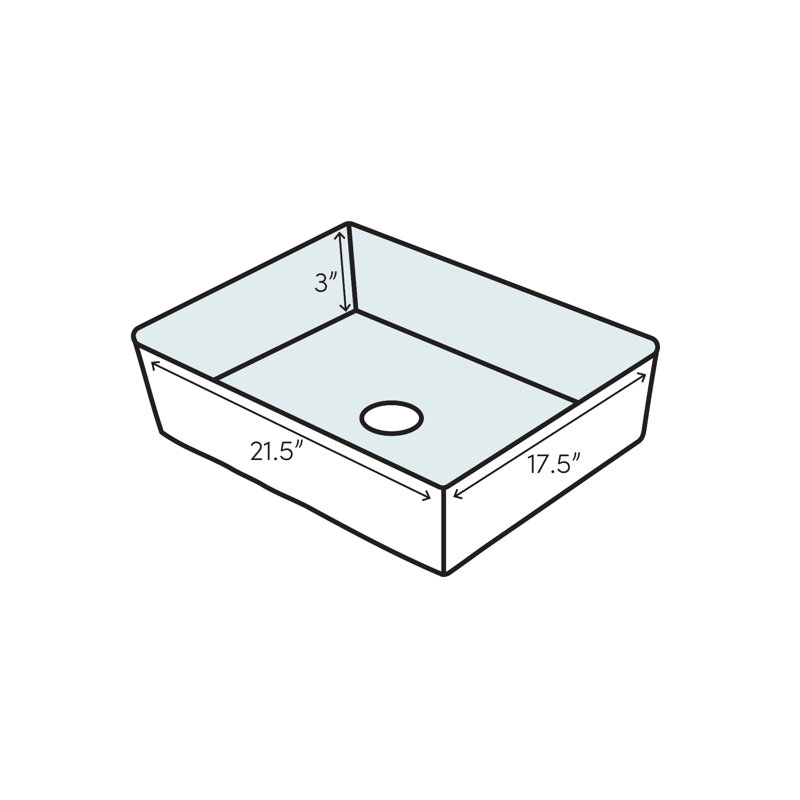TashMart 17.5'' Stone Rectangular Bathroom Sink, Almond Tan