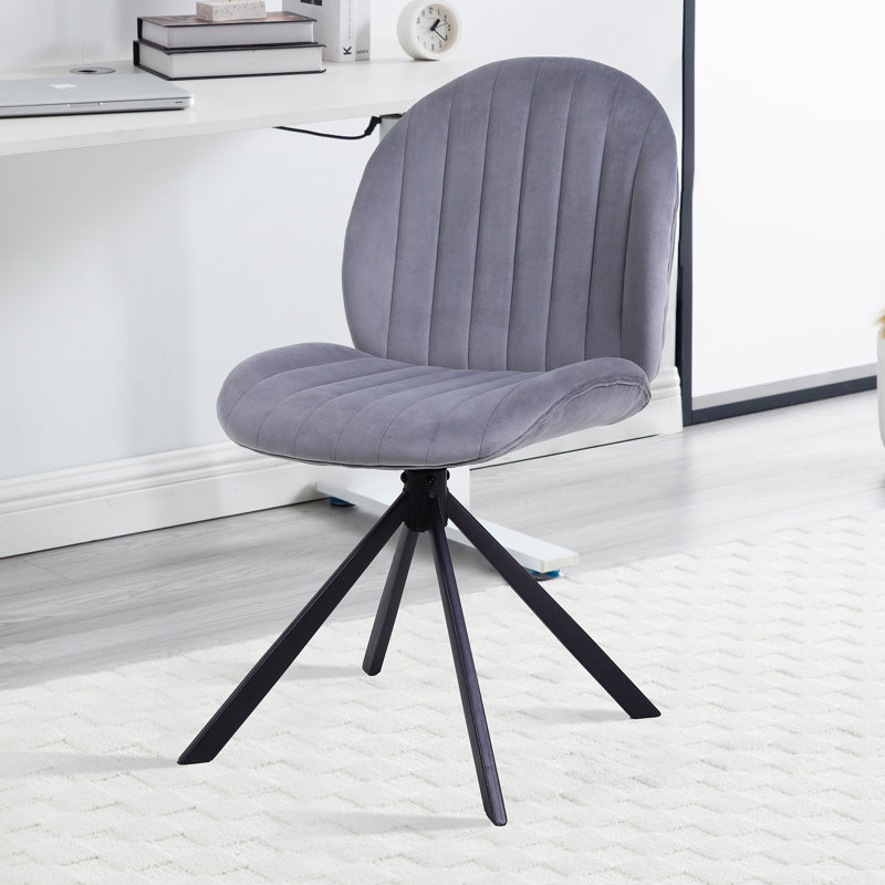 Velvet Office Chair, Dark Grey