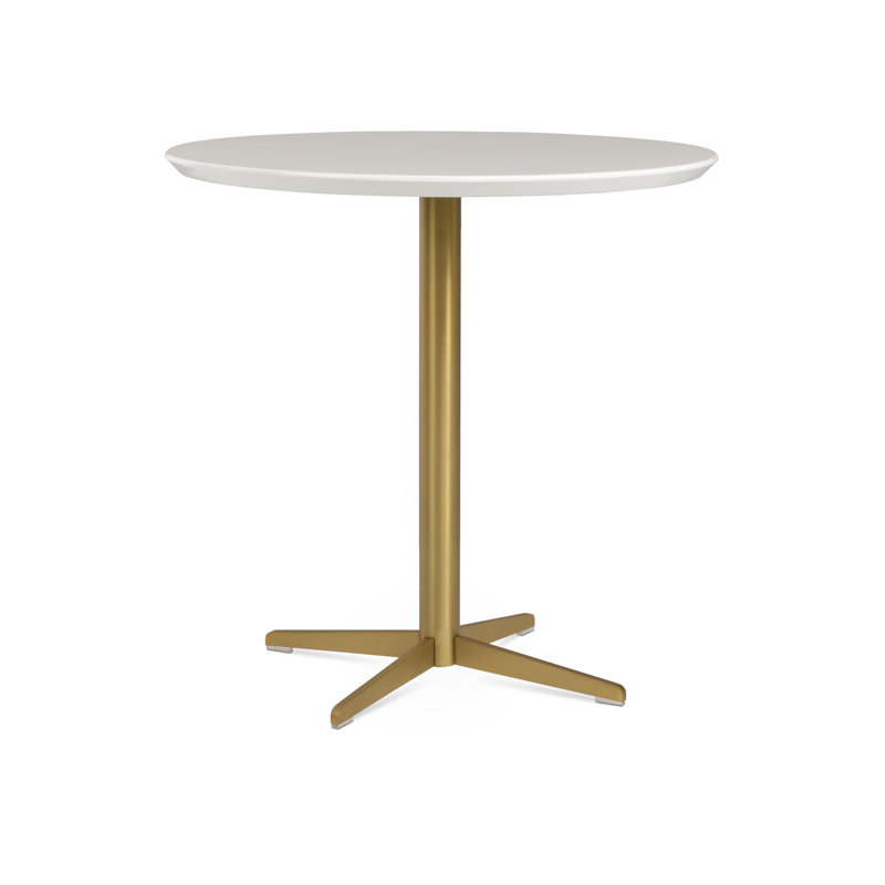 Diana End Table, 20.5" H x 21.5" W x 21.5" D, Wood, Brass