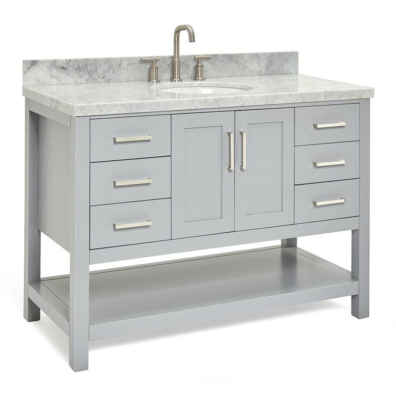 Magnolia Bath Vanity Oval Basin S049SCWOV, Gray, Oval