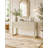 Natural Wood-Tone Entryway Console Table — Featuring Geometric Carving Detail, Three Soft-Close Drawers, And Recessed Legs — Ideal For Entryways-74954533