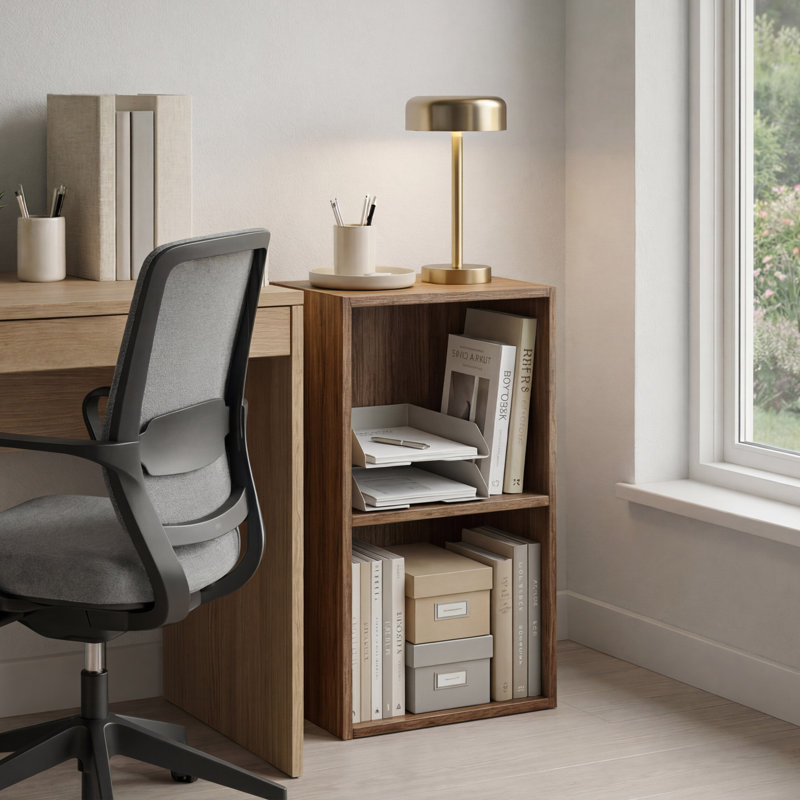 Gerardi 32cm W Standard Bookcase, Walnut, 54 cm H x 32 cm W