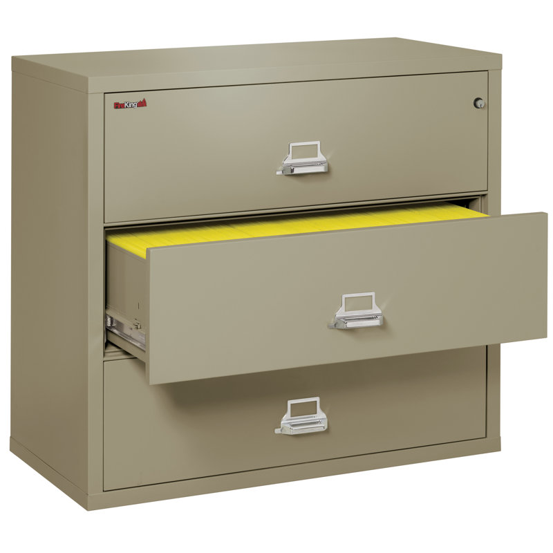 3 - Drawer File Cabinet, Pewter, Key Lock