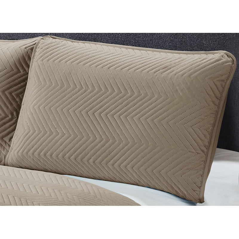 Ensemble de surfaces réversibles Wabbaseka, Courtepointe très grand + 2 taies décoratives, Taupe