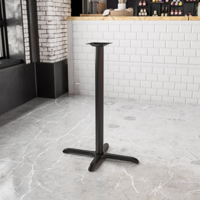 Beverly Restaurant Table X-Base with 3" Dia. Bar Height Column