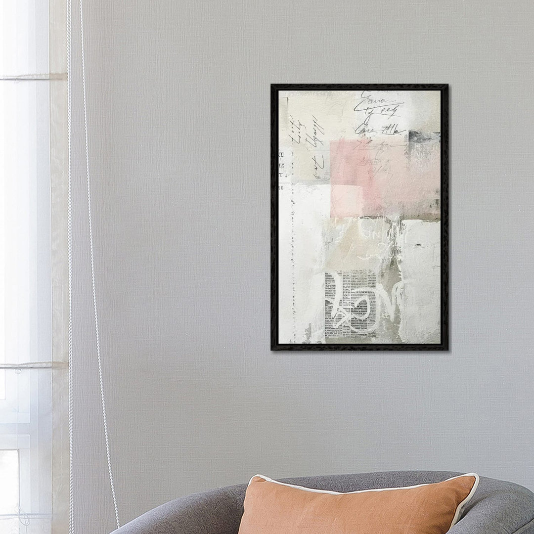 Pink And Grey Scribbles X von RileyB - Galerie-verpackte Leinwand Giclée