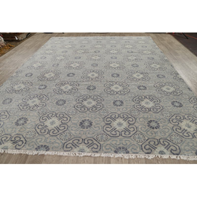 One-of-a-Kind 9' X 12' New Age Wool Area Rug in Gray