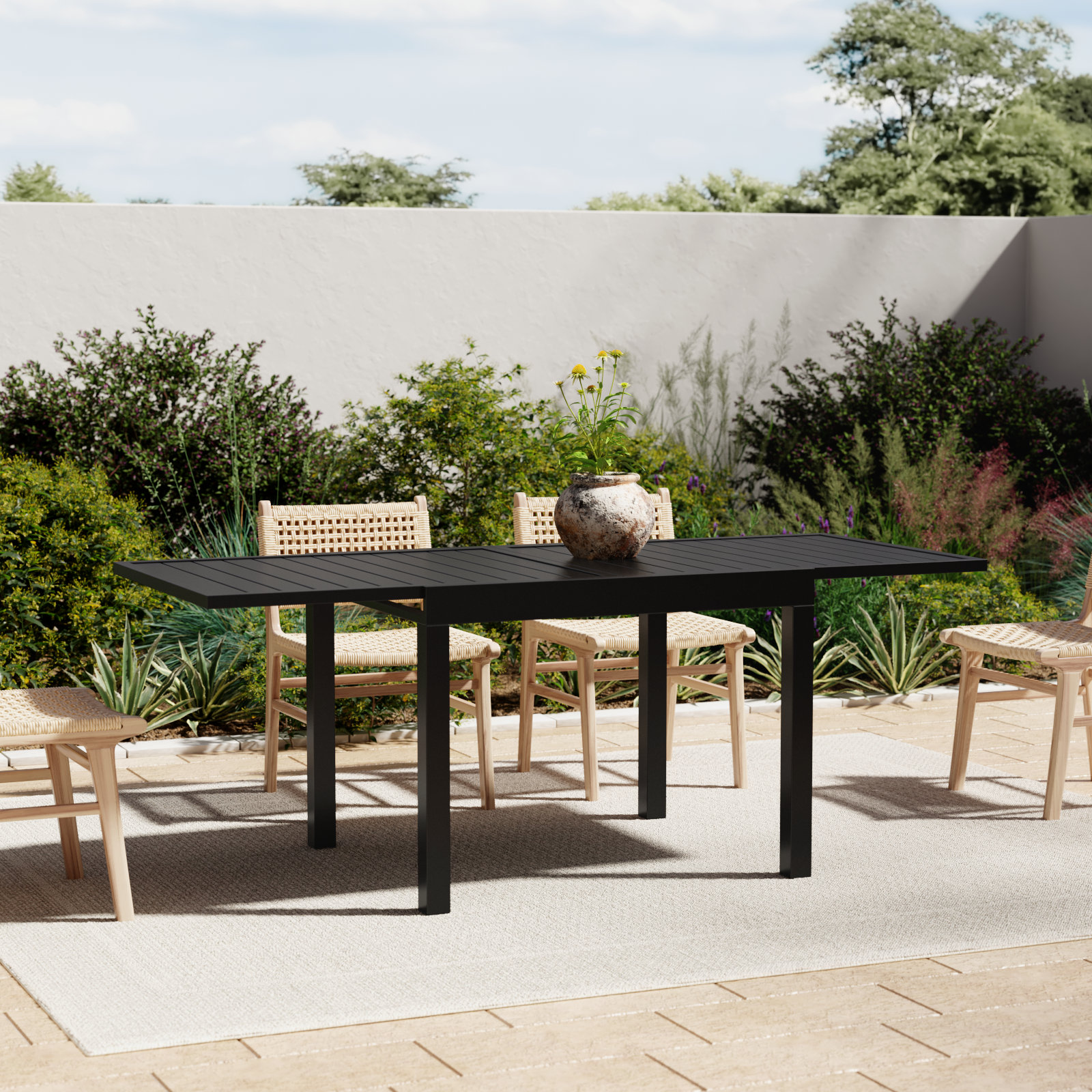 Extendable Powder Coated Steel Dining Table