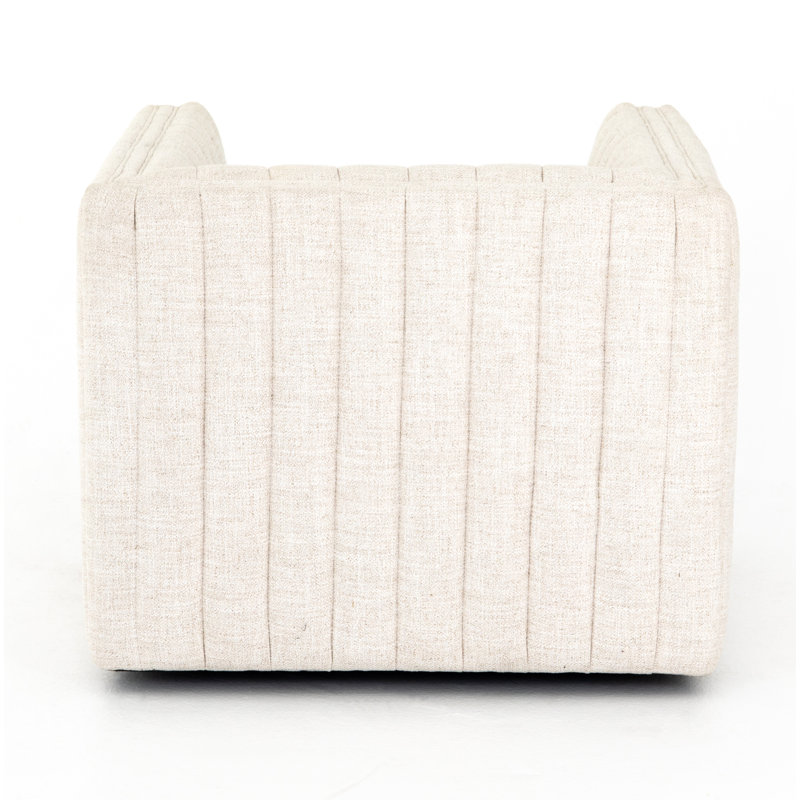Augustine Swivel Armchair, Dover Crescent White Linen Blend