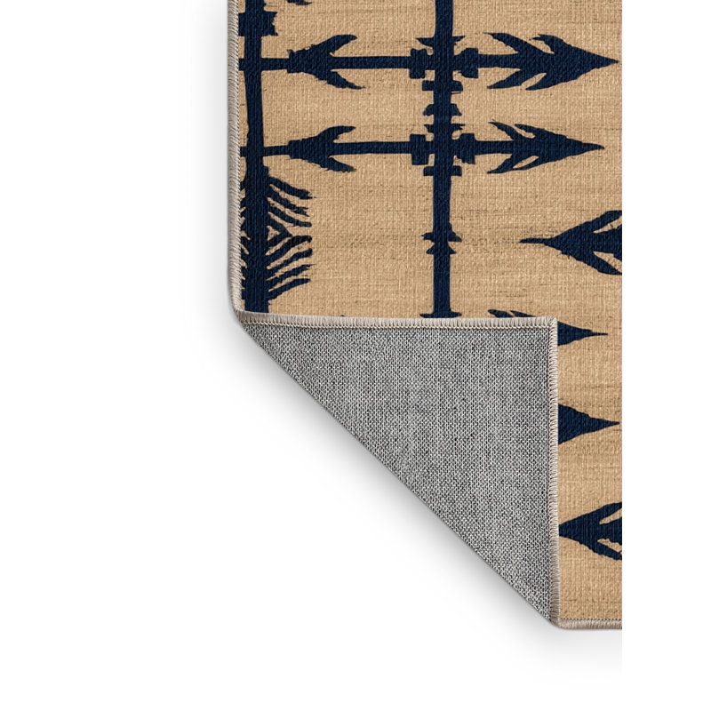 Washable Weather Vane Farm Area Rug, Square 4'