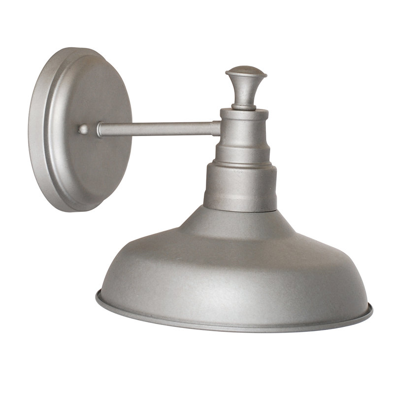 Caryn Steel Armed Sconce, Galvanized