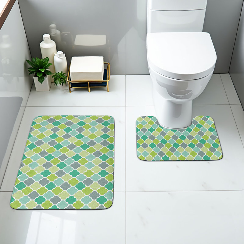  Multicolore tapis de salle de bain bleu sarcelle 2 pièces