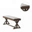 Banc rembourré en tissu avec pieds croisés