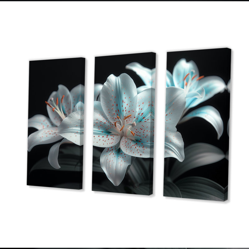 Ensemble de salon moderne lys en verre blanc et bleu Photo I - lys, H 40 po x l 60 po x P 1 po