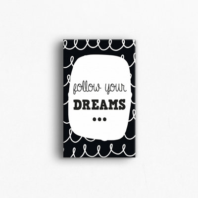 «Follow Your Dreams», version anglaise 12 x 18, art de toile pour bébé