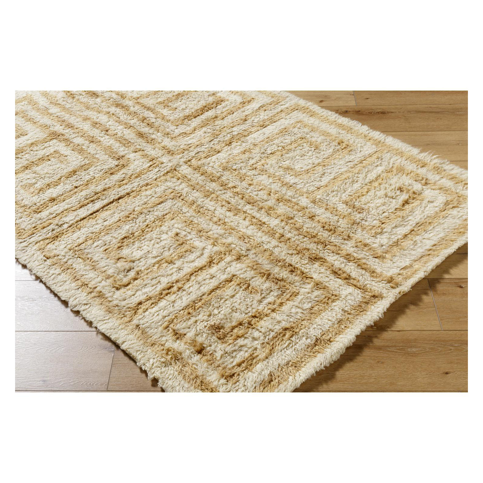 Anemone Hand Tufted Wool Tan Rug, Rectangle 2'6" x 8'