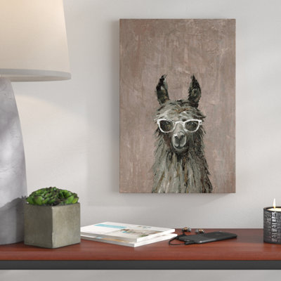 Levan 'Happy Llama II' Print on Wrapped Canvas