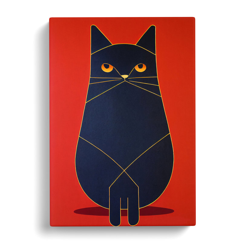 Modern Cat No.2 Abstract - Wrapped Canvas, 50cm H x 35cm W x 3cm D