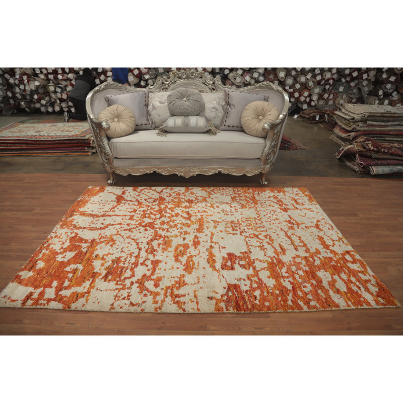 Handmade Modern Abstract Oriental Area Rug 5x8