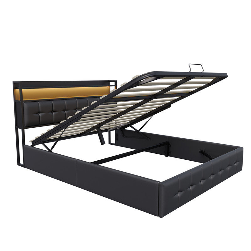 Bed, 224 x 144 cm, Black