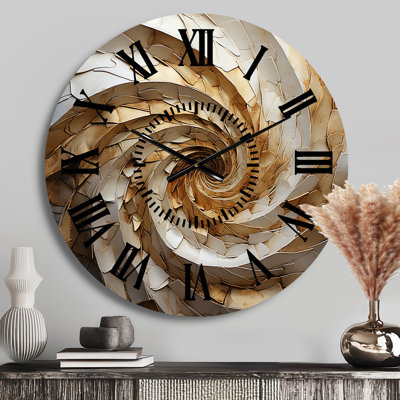 Horloge murale beige à spirales minimalistes I