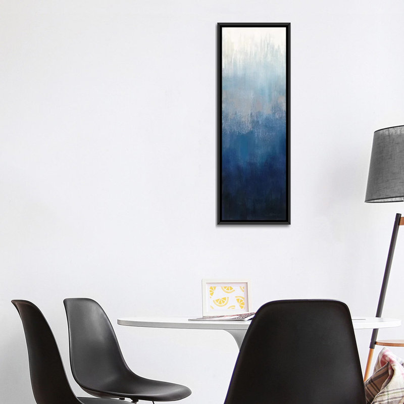 «Silver Wave II», reproduction d'impression sur toile tendue, H 36 po x l 12 po x P 1,5 po, Papier avec cadre noir