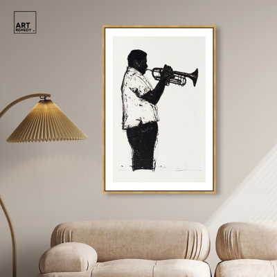 Art mural noir sur toile laiton, reproduction d'art sur toile, art, 30 x 45