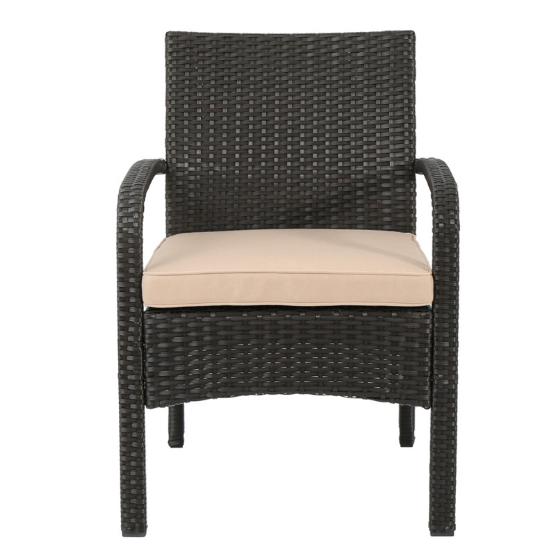 Chaise d'extérieur en osier, brun