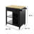 32" W Solid Wood Top Kitchen Cart with Locking Wheels -815128912