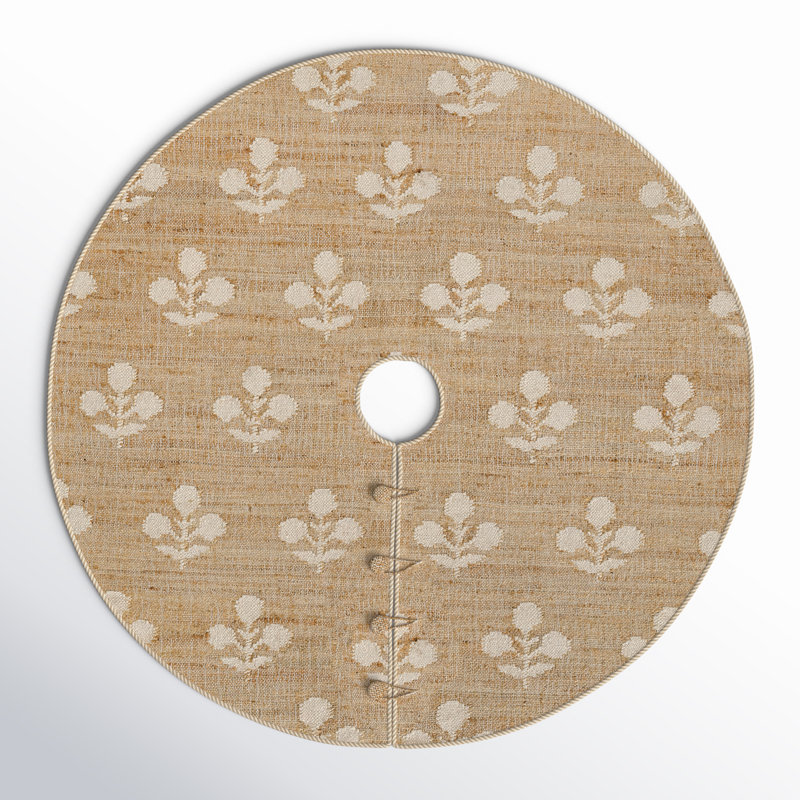 Erin Gates by Momeni Orchard Bloom Natural Hand Woven Wool and JuteTree Skirt 5' X 5' Round