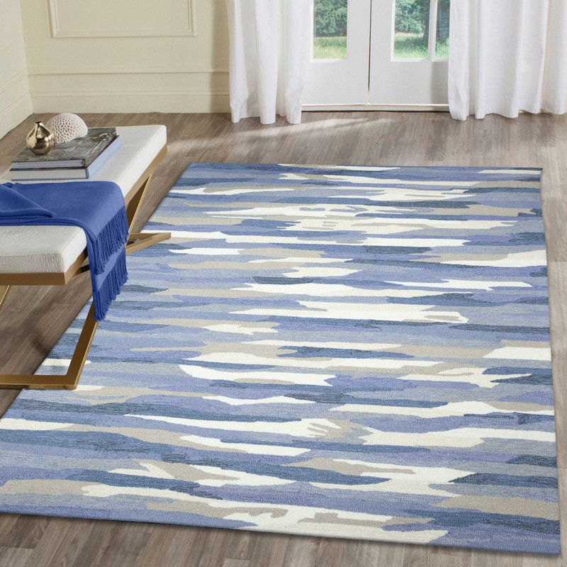 Alexious Performance Hand Tufted Abstract Indoor / Outdoor Rug, Rectangle 3'6" x 5'6"