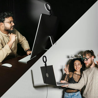 Clip-On Ring Light For Laptop Monitor, 10 Brightness Levels & 3 Color Temperatures, USB Powered Webcam Light For Video Conferencing, Live Streaming, Zoom Calls, Tiktok, Youtube