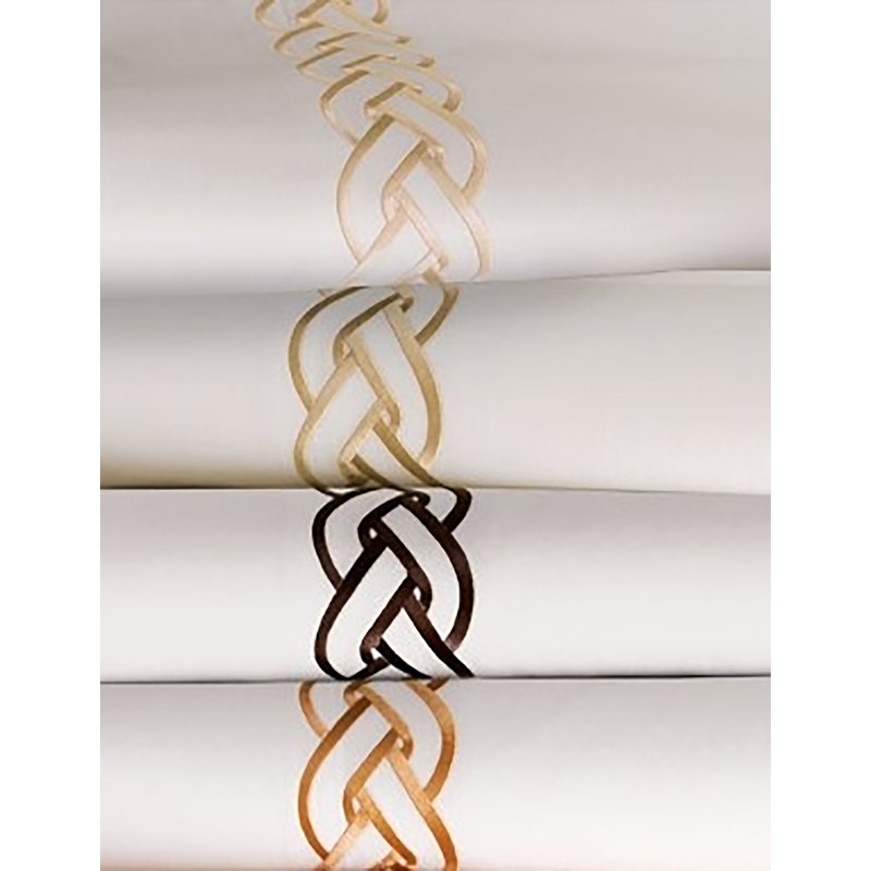 Sandra Percale Flat Sheet, King, Ivory/White