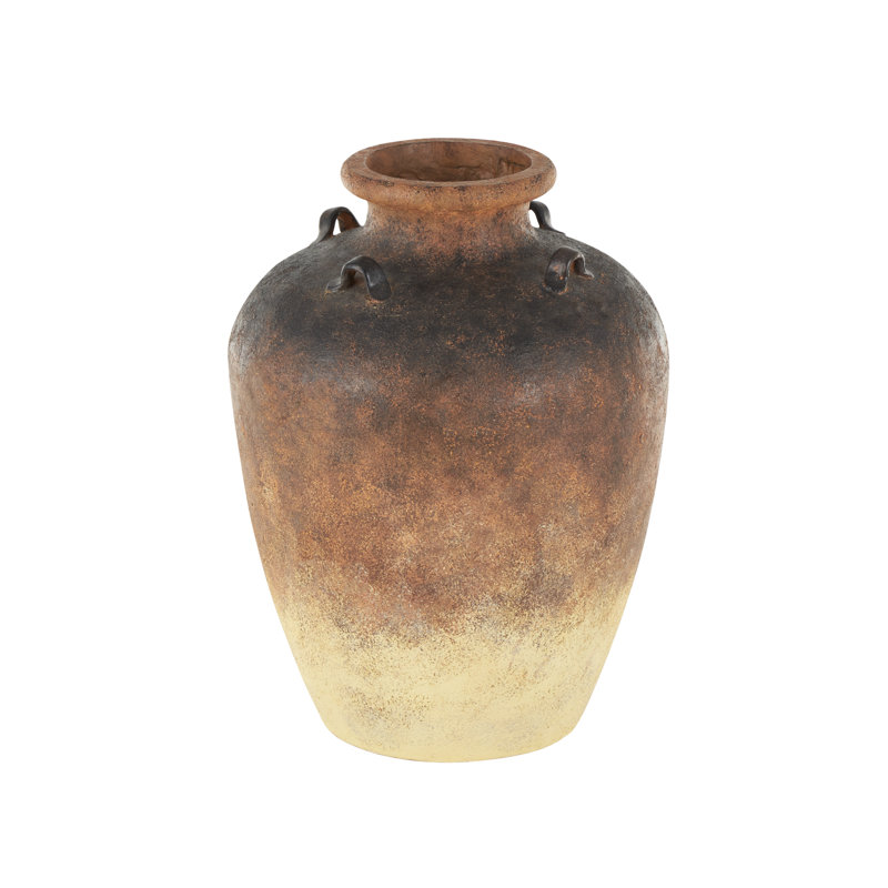 Classen Magnesium Oxide Mediterranean Inspired Decorative Copper Vase, 24.4" H x 18.35" W x 18.35" D
