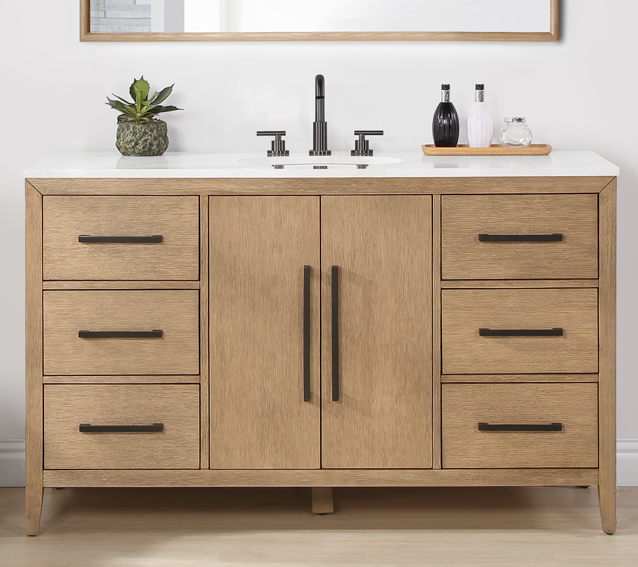 54 inch bathroom vanity single outlet sink