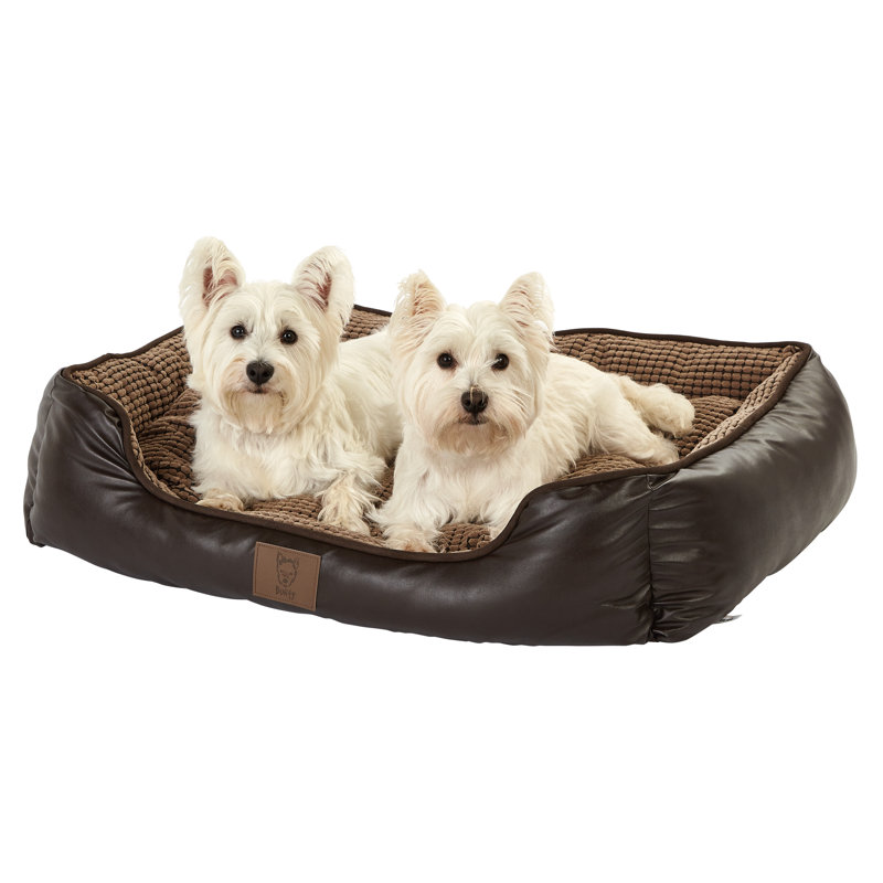 Bessie Faux Leather Pet Bed, Large (90cm W x 75cm D x 20cm H)