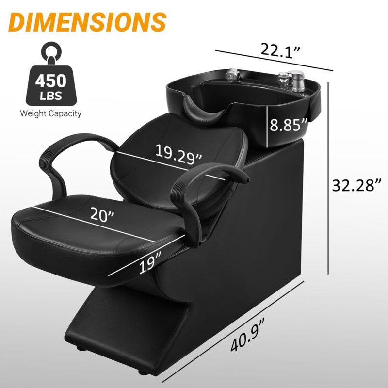 Ensemble de bol et chaise de shampooing autoportant en plastique ABS pour salon